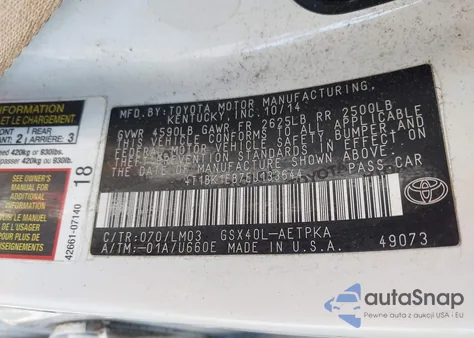 2014 Toyota Avalon Limited from USA, damaged, VIN 4T1BK1EB7EU133644